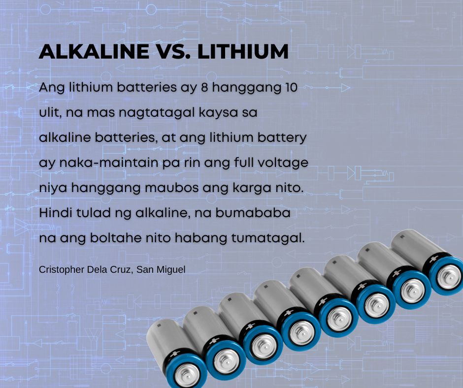 ALKALINE BATTERIES VS. LITHIUM BATTERY